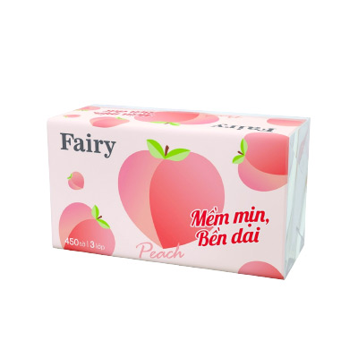 Giấy rút lụa cao cấp Fairy đào 450 tờ 3 lớp