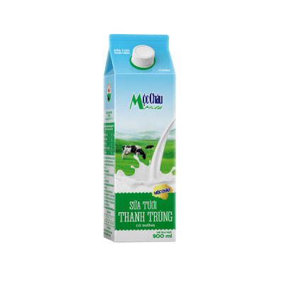 Sữa thanh trùng hộp giấy có đường 900ml