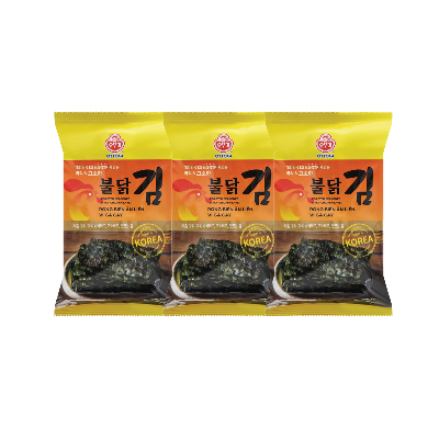 Rong biển ăn liền gà cay Ottogi 4.8g lốc 3 gói