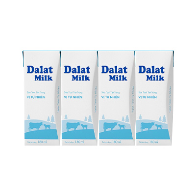 Sữa tươi tiệt trùng vị tự nhiên Dalatmilk 180ml
