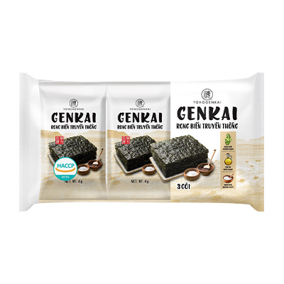 Rong biển GENKAI ăn liền truyền thống 12g (4g x 3 gói)