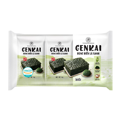 Rong biển GENKAI ăn liền lá xanh 12g (4g x 3 gói)