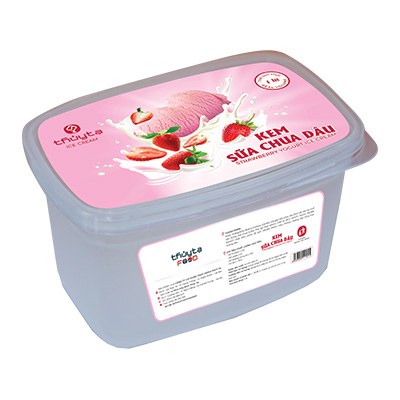 Kem hộp hai mầu sữa chua -dâu 1L