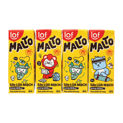 Sữa tiệt trùng  LOF MALTO Socola lúa mạch hộp  180mlx48