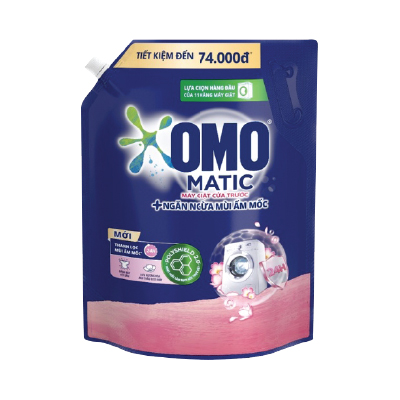 Nước giặt OMO cửa trước ngừa mùi ẩm mốc túi 2.8kg