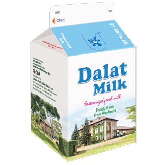 Sữa tươi thanh trùng Dalatmilk không đường 180ml