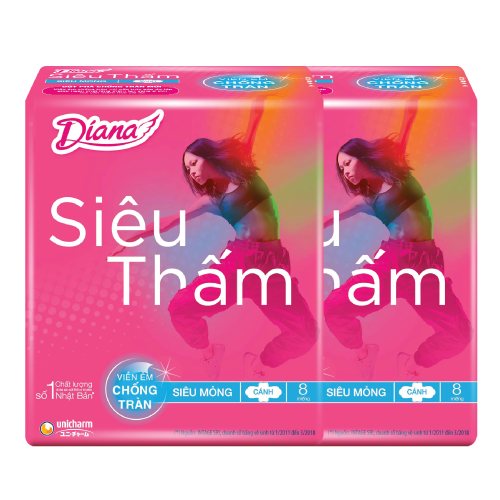 BVS Diana Siêu thấm siêu mỏng cánh 08 miếng