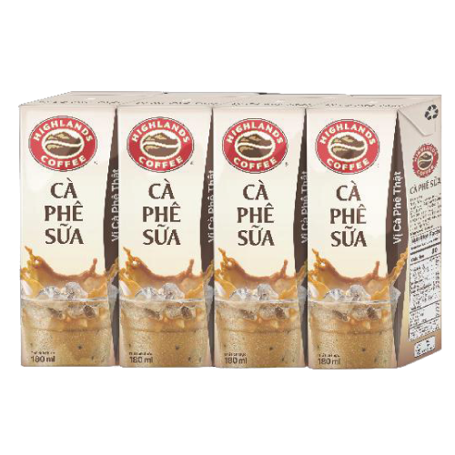 Cafe sữa tetra Pack Highlands Lốc 4x180M
