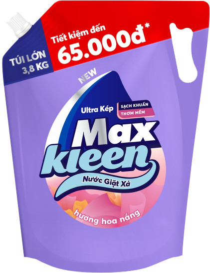 Nước giặt MAXKLEEN huyền diệu túi 3.8kg