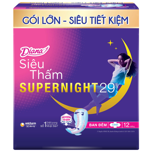 BVS Diana Siêu thấm Night 29cm (gói lớn-12 miếng)
