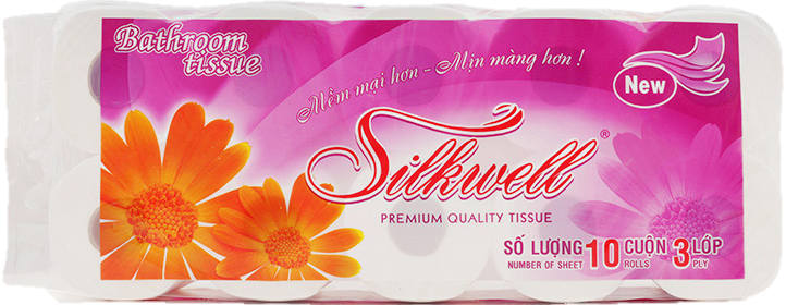 Giấy vệ sinh cao cấp 3 lớp Silkwell tím
