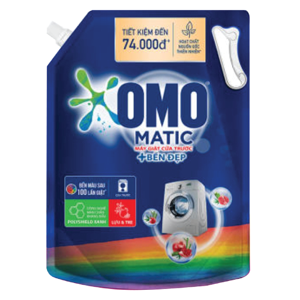 Nước giặt OMO Matic bền đẹp cửa trước túi 3.6kg