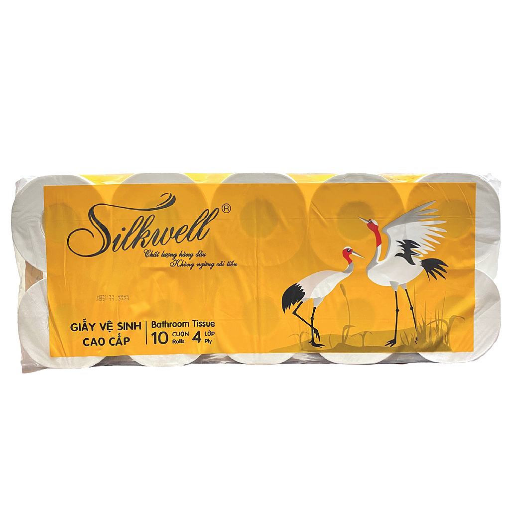 Giấy vệ sinh cao cấp 10 cuộn 4 lớp Silkwell