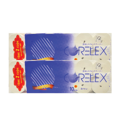 Giấy vệ sinh CORELEX 10 cuộn ko lõi 4 lớp